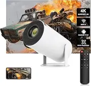Mini Projector, 4K 1080P Projector Support, Portable Projector with 5G WiFi6 BT5.0 Android 11, Smart Projector Auto Horizontal Correction, 180°Rotatable Outdoor Movie, Outdoor Projector for Phone/TV