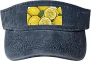 [RLDOBOFE] Sun Visor Hat Adjustable Empty Top Baseball Cap Yellow Lemon Sun Hats for Women Men Sports Hats Summer Beach Cap