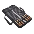 Barbecue Fork for Skewer 10pcs Bbq Skewers Wire Spices Set with Wood Handles