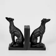 [OneWorld Collection] Lino Dog Bookends Black