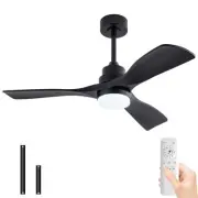 42 Inch Ceiling Fans with Lights and Remote, 3 ABS Blades Quiet Reversible DC...