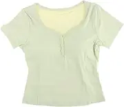 [Tadill] Women's Short Sleeve Shirt swear Lightweight Activewear Crop Top for Running, Fitness, Training, Workout, Pilates