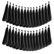 40Pcs Black Tassel Garland 14.6 x 9.4 Inch Tissue Paper Tassel Banner