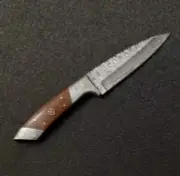 Custom Handmade Damascus Steel knife/Skinner With Brown MICARTA Handle
