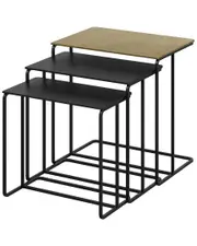 Worldwide Home Furnishings Industrial Chic Cast Aluminum 3pc Accent Table Set