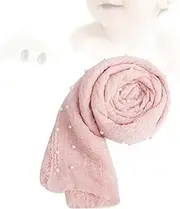 TEHAUX Photography Props Cotton Pearl Wrap Cloth Lightweight Blanket for Newborns for All Seasons Travel Skin Friendly Design Pink