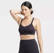All in Motion NWT 38DD Racerback Zipfront High Support Sheer Back Sports Bra