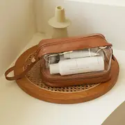 Double Layer Cosmetic Bag Travel Makeup Bag Portable Large Capacity Toiletry Bag