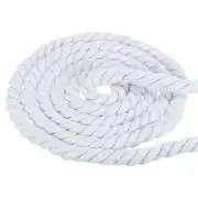 5/8inx82ft Twisted Cotton Rope 3 Strand Tug of War Rope with Sealing Tape White