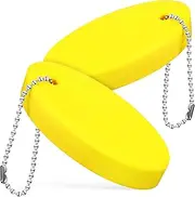 Parliky 2Pcs Lightweight Oval Floating Keychain High Visibility Key Ring for Boating Fishing Surfing and Outdoor Water Sports Soft PU Material for All Water Activities