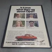 Buick Opel Print Ad Framed 8.5x11 1978 Wall Art