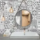 Smart Tile Vintage Gallo Mosaic Gray White Peel and Stick Backsplash Diy