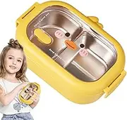 Duck Lunch Box for Kids,Duck Cartoon Leakproof Stainless Steel Lunchbox - Food Storage Container, Food Grade Lunch Box for Work Travel