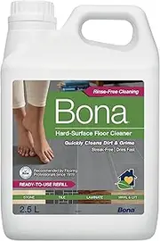 [Bona] Hard Surface Floor Cleaner Liquid - 2.5L Refill - Compatible With All Spray Mops & Robot Cleaners - Formulated For Stone/Tile/Laminate/Vinyl/LVT - Streak Free