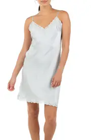 Papinelle Pure Silk Chemise in Sage at Nordstrom, Size Large