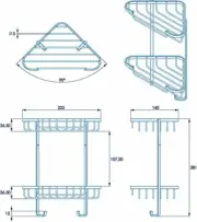 Croydex Small Chrome 2-Tier Corner Basket Shower Caddy, 5 Year Rust Free Guarant