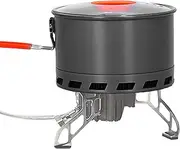 Camp Cooking Pot,Cooking Pot with Lid and Folding Handle - Non-Stick Lightweight Pots, Portable Multipurpose Pot for Fishing, Backpacking