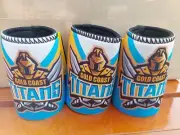 3 NRL Gold Coast Titans Neoprene Can Stubby Coolers - Jersey Football