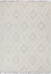 Diego Geometric Beige Wool Rug