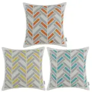 CaliTime Canvas Linen Throw Pillow Case Cover Square 18"x18", Invisible Zipper