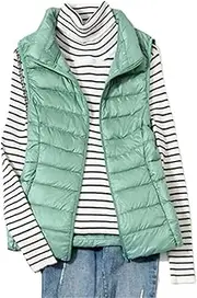 [Bollrllr] Women's Warm Vest Spring Lightweight Down Jacket Ultralight Winter Lightweight Quilted Coat Down Jacket
