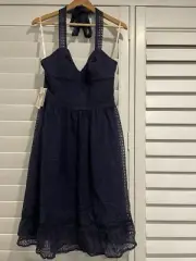 Alannah Hill Navy Lace halter Dress Brand New Size 12