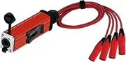 4 Channel 3-Pin Multi Network Snake Receiver to Single Ethercon Cable Box Extender-CAT5 Cable(D1003J-M-Red,2.9M)