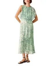 Whistles Dashes Brush Marks Midi Dress