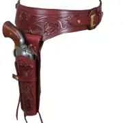 .22 .38/357 .44/45 Belt Cal Gun Holster Western Leather Revolver Pistol