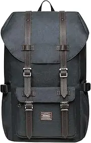 Laptop Outdoor Backpack, Travel Hiking& Camping Rucksack Pack, Casual Large Daypack, Backpack Fits 15" Laptop & Tablets by Kaukko (23-Darkgrey)