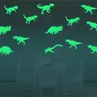 9Pcs Glow in the Dark Luminous Dinosaur Sticker Kid Room Wall Art Decoration _j