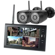 Wireless Security Camera System DVR Kits 7 inch Four-channel Monitor with Two Camera Kit Night Vision Weatherproof for H