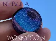 1" NEBULA Damascus Worry Coin Metal Metal