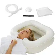 Inflatable Shampoo Basin for Bedside, Shampoo Tub for Locs, Portable Shampoo