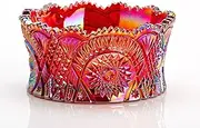 Ruby Red Carnival Glass Star and Arch Nappy Bowl