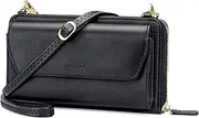 [nuoku] Womens RFID Wallet Purse Wristlet Crossbody Clutch with Zip Around 2 Strap