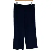 Club Monaco Textured Bootcut Crop Pant Women Size 10 Navy Blue Business Office