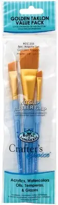 Crafter's Choice Gold Taklon Angular Brush Set-3/Pkg RCC233