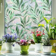 2Pcs Glass Window Privacy Static Cling Frosted Sticker Covering Film-Style 1