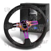 Black Leather Red Stitch Neo Chrome Spoke NRG 13.75 RST-018R-MCRS Steering Wheel