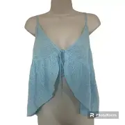 NWT Urban Outfitters Medium Out From Under Tie Front Crochet Crop Top Festival