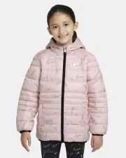 NWT Nike Little Kids' Full-Zip Puffer Jacket (36H883 A9Y) Pink Foam