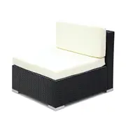 2 Piece Wicker Outdoor Lounge Extender - Beige