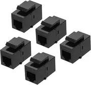 uxcell 5 Pack Cat 3 Ethernet Coupler, RJ11 8P4C Cat3 Coupler Jacks Female to Female Ethernet Adapter, Black