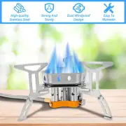5800W Camping Gas Stove Windproof Mini Propane Burner with Adapter✪·-