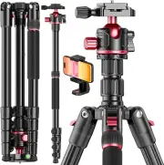 80“ Dslr-Camera-Tripod, Photography 360 Ball Head Professional Aluminum Tripod &