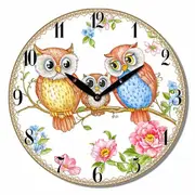 Clock French Country Wall Clocks Time Owls Birds 29cm