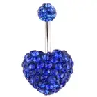 Navel Piercing Heart Drop Dangle Belly Button Rings Crystal Zircon Body Jewe-qk