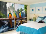 3D Grass Parrot 67 Blockout Photo Curtain Print Curtains Drapes Fabric Window AU