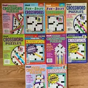 Lot of 10 Dell Penny Press ALL SOLVING LEVELS Crossword Puzzle Books C3